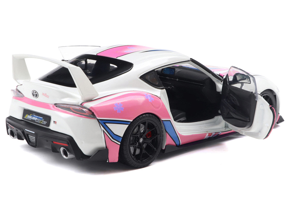 2024 Toyota GR Supra "Itasha" White with Graphics "StreetFighters" 1/18 Diecast Model Car by Solido LuxuryLifeWay Online Store