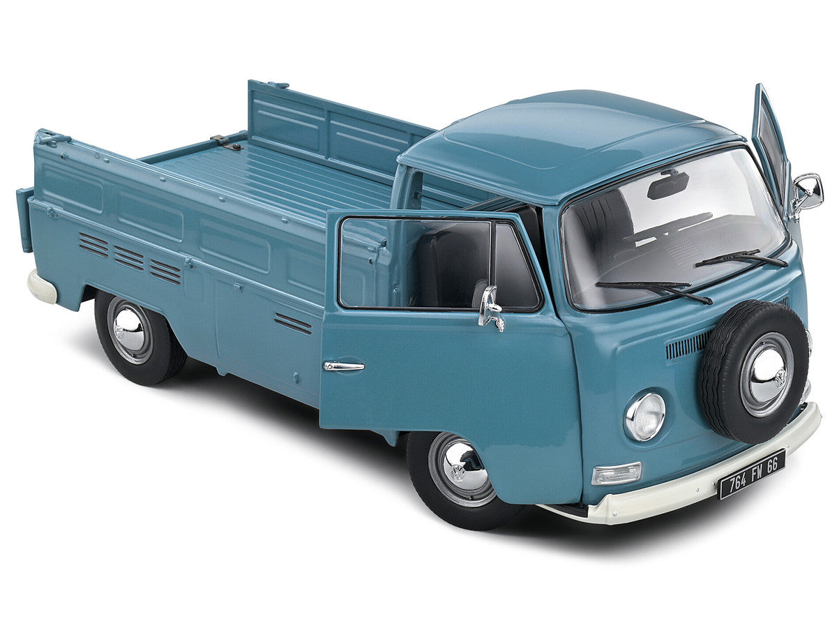 1968 Volkswagen T2 Pickup Truck Petrol Blue 1/18 Diecast Model Car by Solido LuxuryLifeWay Online Store