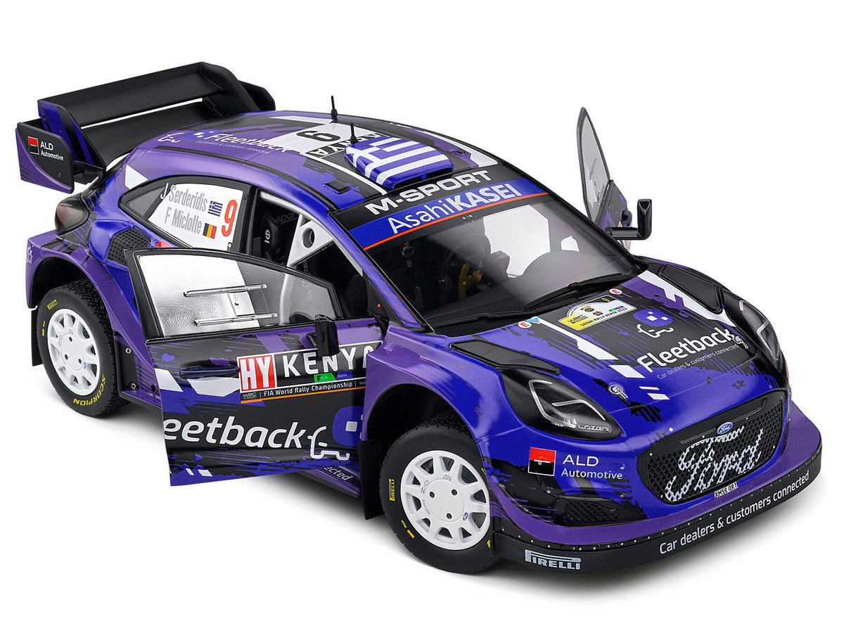 Ford Puma Rally1 Hybrid #9 Jourdan Serderidis - Frederic Miclotte "Safari Rally Kenya" (2022) "Competition" Series 1/18 Diecast Model Car by Solido LuxuryLifeWay Online Store
