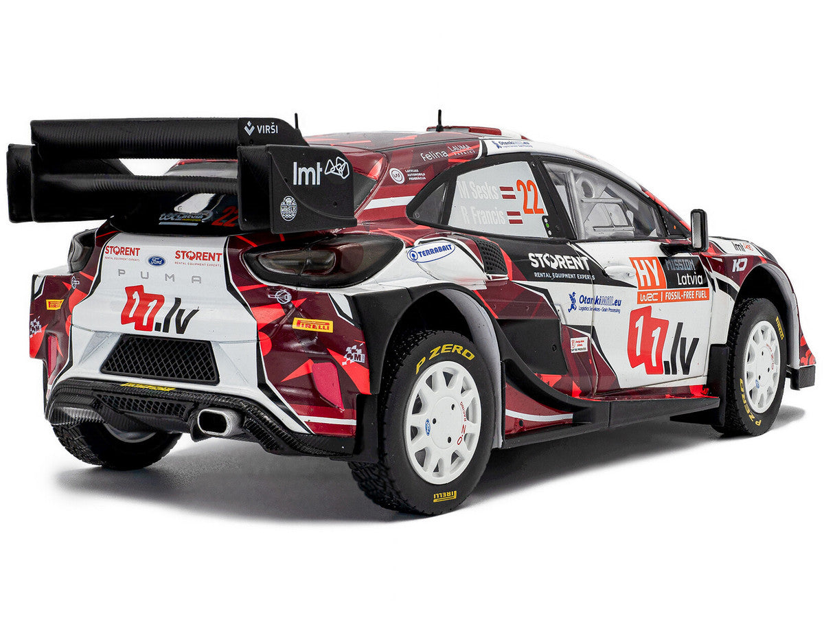 Ford Puma Rally1 #22 Martins Sesks - Renars Francis "Rally Latvia" (2024) "Competition" Series 1/18 Diecast Model Car by Solido LuxuryLifeWay Online Store