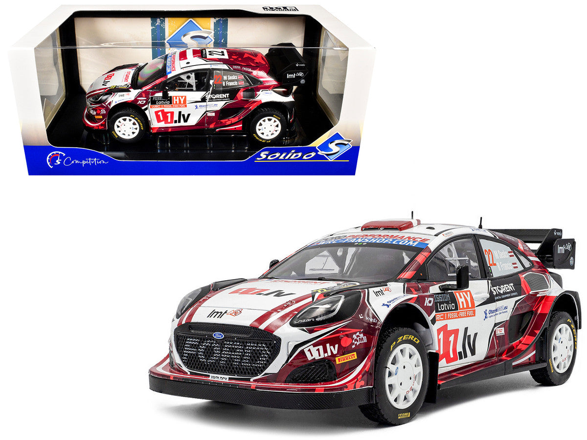 Ford Puma Rally1 #22 Martins Sesks - Renars Francis "Rally Latvia" (2024) "Competition" Series 1/18 Diecast Model Car by Solido LuxuryLifeWay Online Store