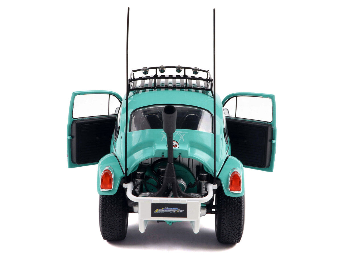 1976 Volkswagen Beetle Baja Miami Green with Pink Graphics 1/18 Diecast Model Car by Solido LuxuryLifeWay Online Store