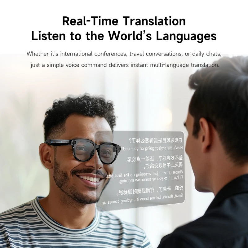 Lenovo 2026 New 8K AI Translation AI Smart Glasses Bluetooth Calling Music Player Camera Control Anti Blue Light Sunglasses Pi-Mart
