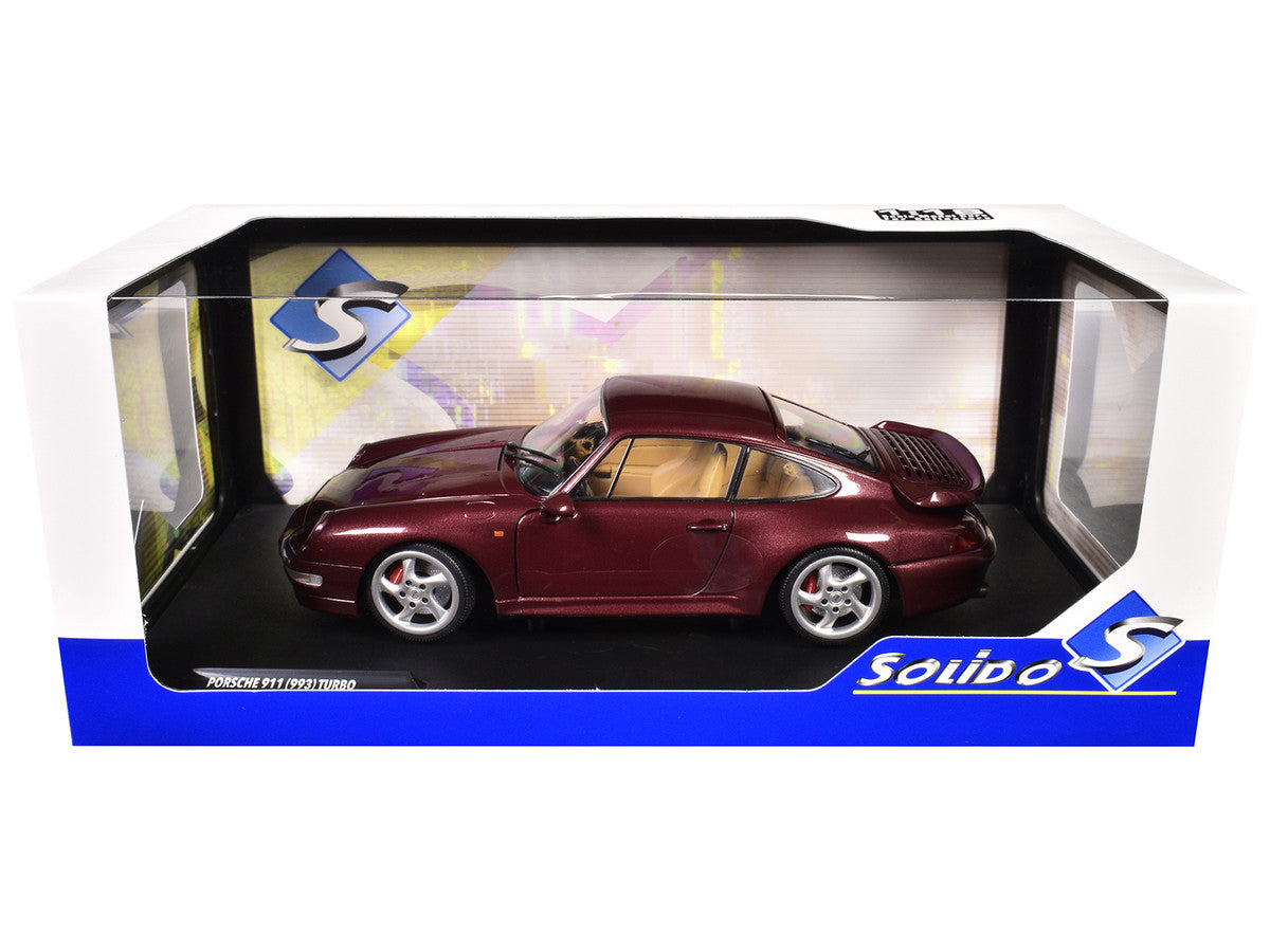 1997 Porsche 911 (993) Turbo Arena Red Metallic 1/18 Diecast Model Car by Solido LuxuryLifeWay Online Store