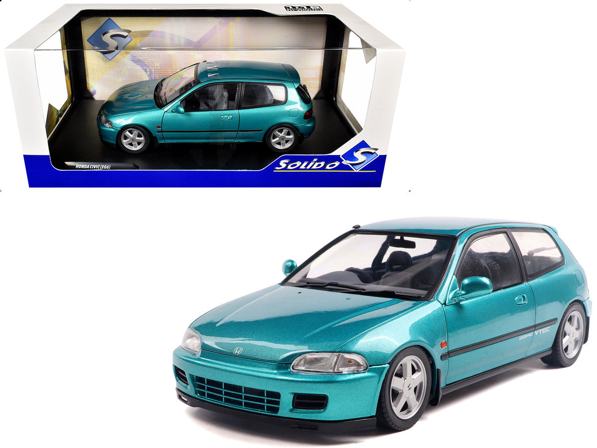 1991 Honda Civic (EG6) RHD (Right Hand Drive) Aztec Green Metallic 1/18 Diecast Model Car by Solido LuxuryLifeWay Online Store