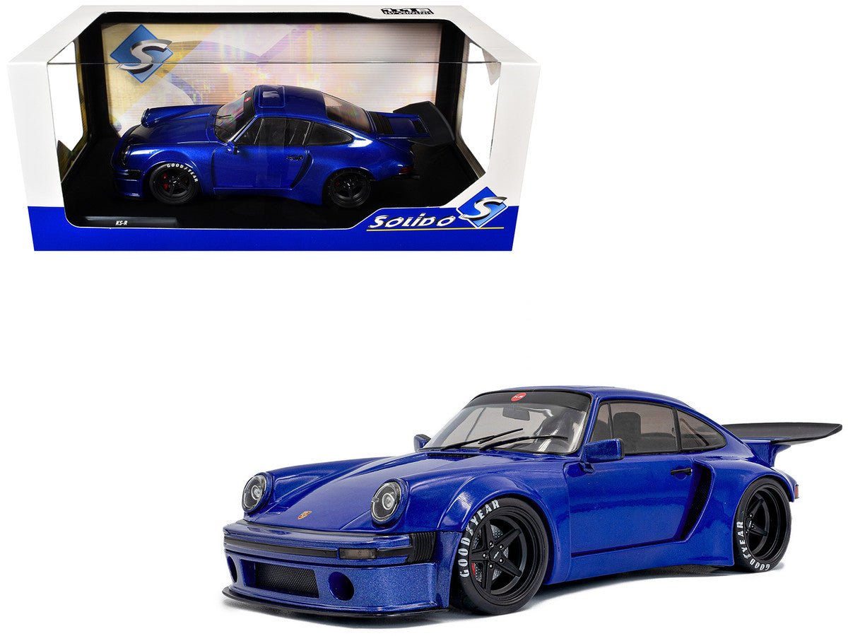 2024 Porsche 911 KS-R by Khyzyl Saleem Dark Blue Metallic 1/18 Diecast Model Car by Solido LuxuryLifeWay Online Store