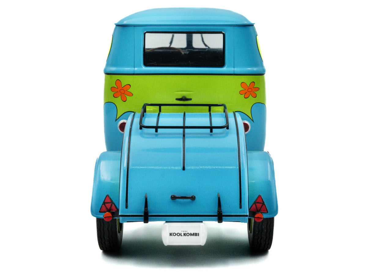 2024 Volkswagen Kool Kombi Van with Trailer "Ghost Hunter" Blue and Green with Graphics 1/18 Diecast Model Car by Solido LuxuryLifeWay Online Store