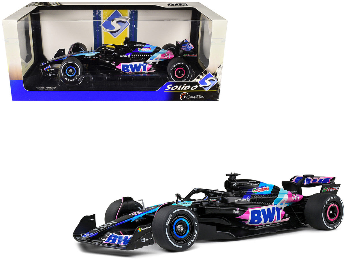 Alpine A524 Presentation Edition "BWT" "Formula One F1 World Championship" (2024) "Competition" Series 1/18 Diecast Model Car by Solido LuxuryLifeWay Online Store
