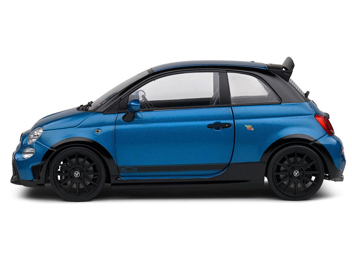 2022 Fiat 695 Abarth "Tributo 131 Rally" Podium Blue Metallic with Black Side Stripes 1/18 Diecast Model Car by Solido LuxuryLifeWay Online Store