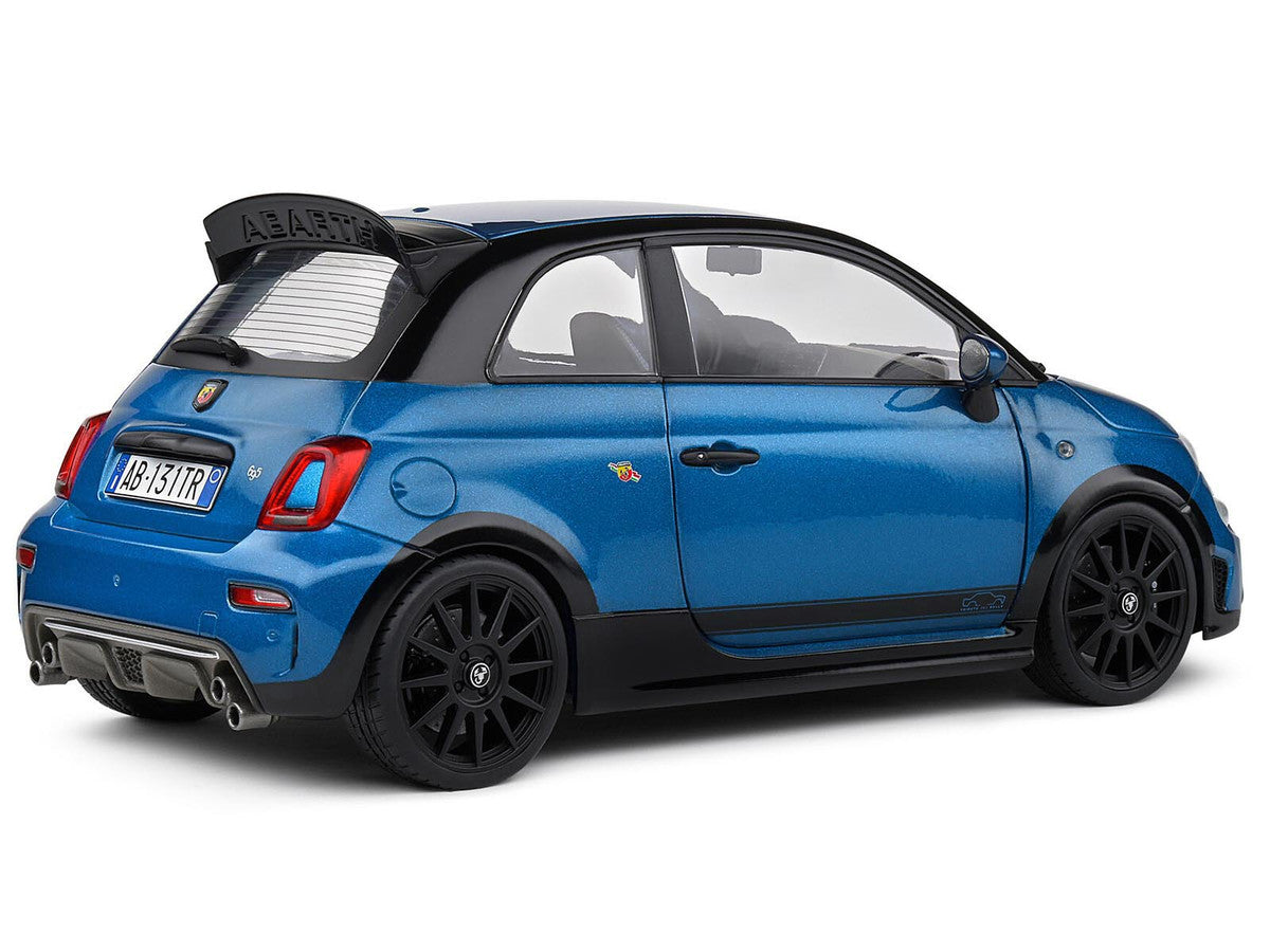 2022 Fiat 695 Abarth "Tributo 131 Rally" Podium Blue Metallic with Black Side Stripes 1/18 Diecast Model Car by Solido LuxuryLifeWay Online Store