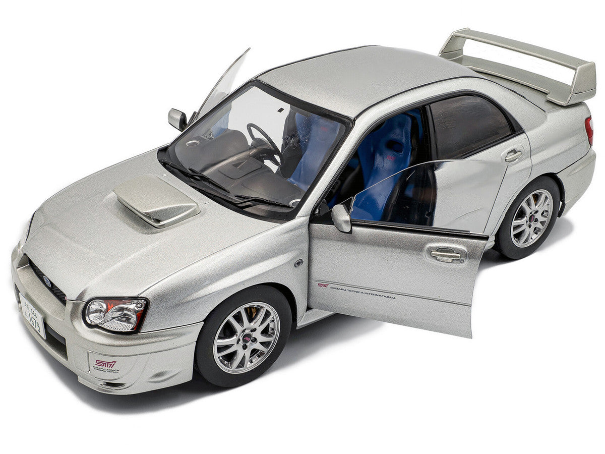 2004 Subaru Impreza WRX STI RHD (Right Hand Drive) Premium Silver Effect 1/18 Diecast Model Car by Solido LuxuryLifeWay Online Store