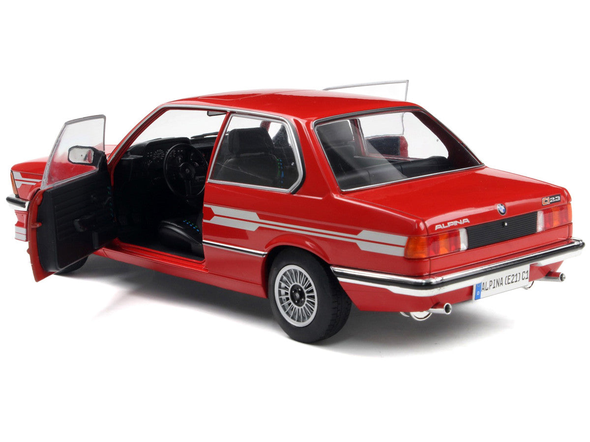1980 Alpina E21 C1 2.3 Red with Gray Stripes 1/18 Diecast Model Car by Solido LuxuryLifeWay Online Store