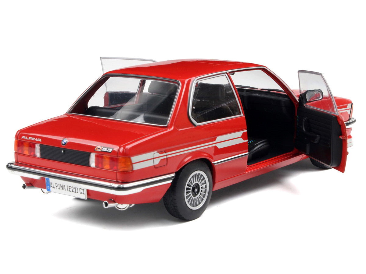 1980 Alpina E21 C1 2.3 Red with Gray Stripes 1/18 Diecast Model Car by Solido LuxuryLifeWay Online Store