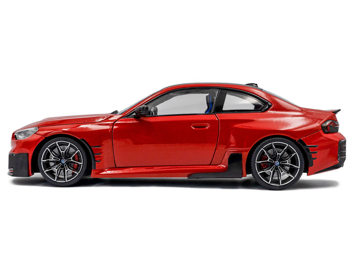 2024 BMW M2 Performance Parts Toronto Red Metallic with Carbon Top 1/18 Diecast Model Car by Solido LuxuryLifeWay Online Store