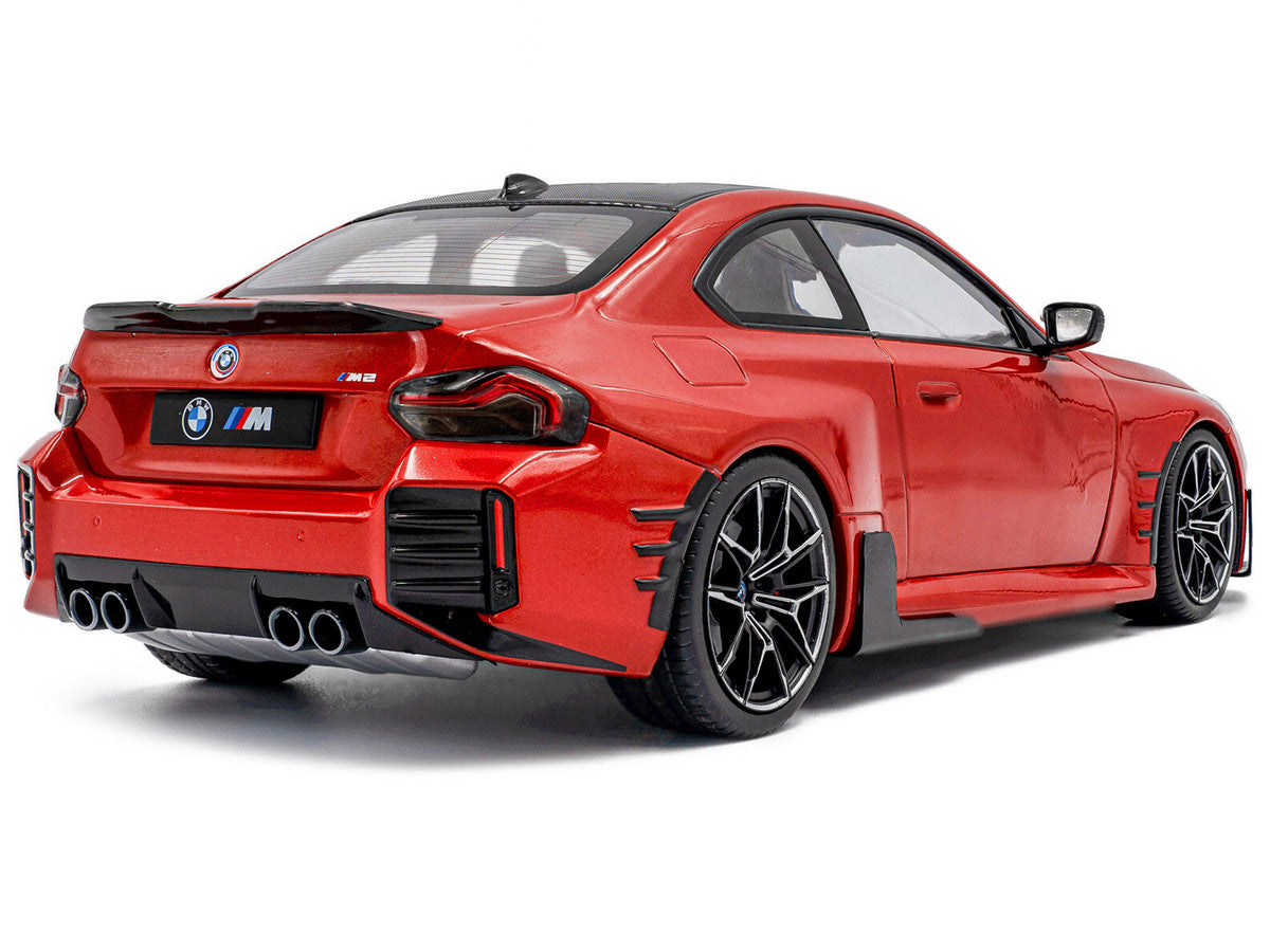 2024 BMW M2 Performance Parts Toronto Red Metallic with Carbon Top 1/18 Diecast Model Car by Solido LuxuryLifeWay Online Store