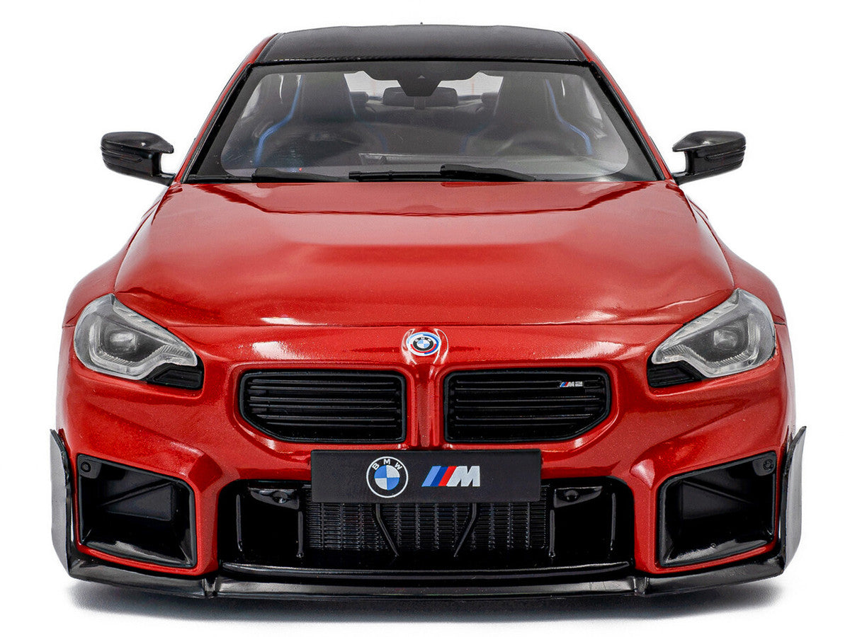 2024 BMW M2 Performance Parts Toronto Red Metallic with Carbon Top 1/18 Diecast Model Car by Solido LuxuryLifeWay Online Store