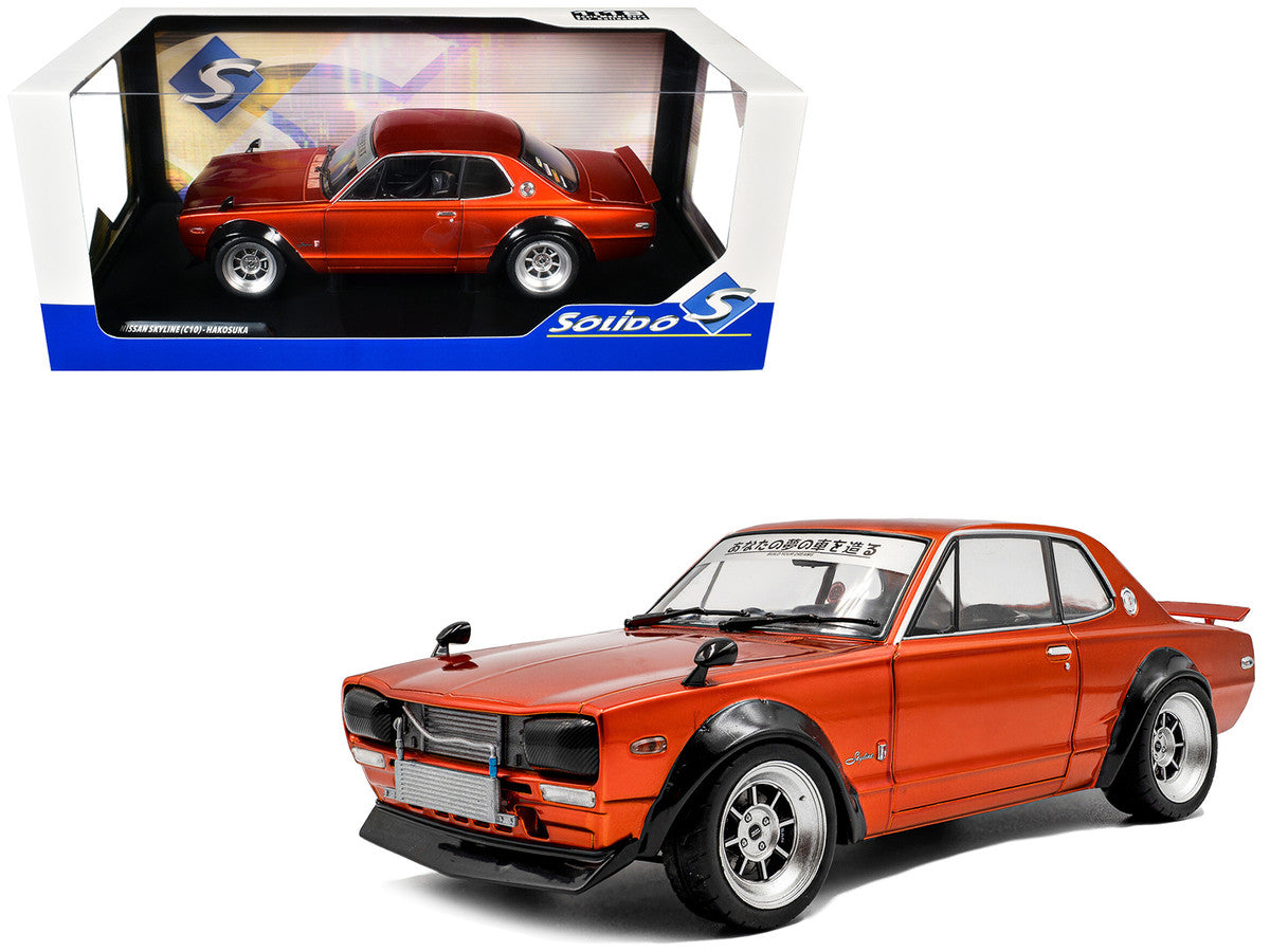 1970 Nissan Skyline (C10) Hakosuka RHD (Right Hand Drive) Orange Metallic 1/18 Diecast Model Car by Solido LuxuryLifeWay Online Store