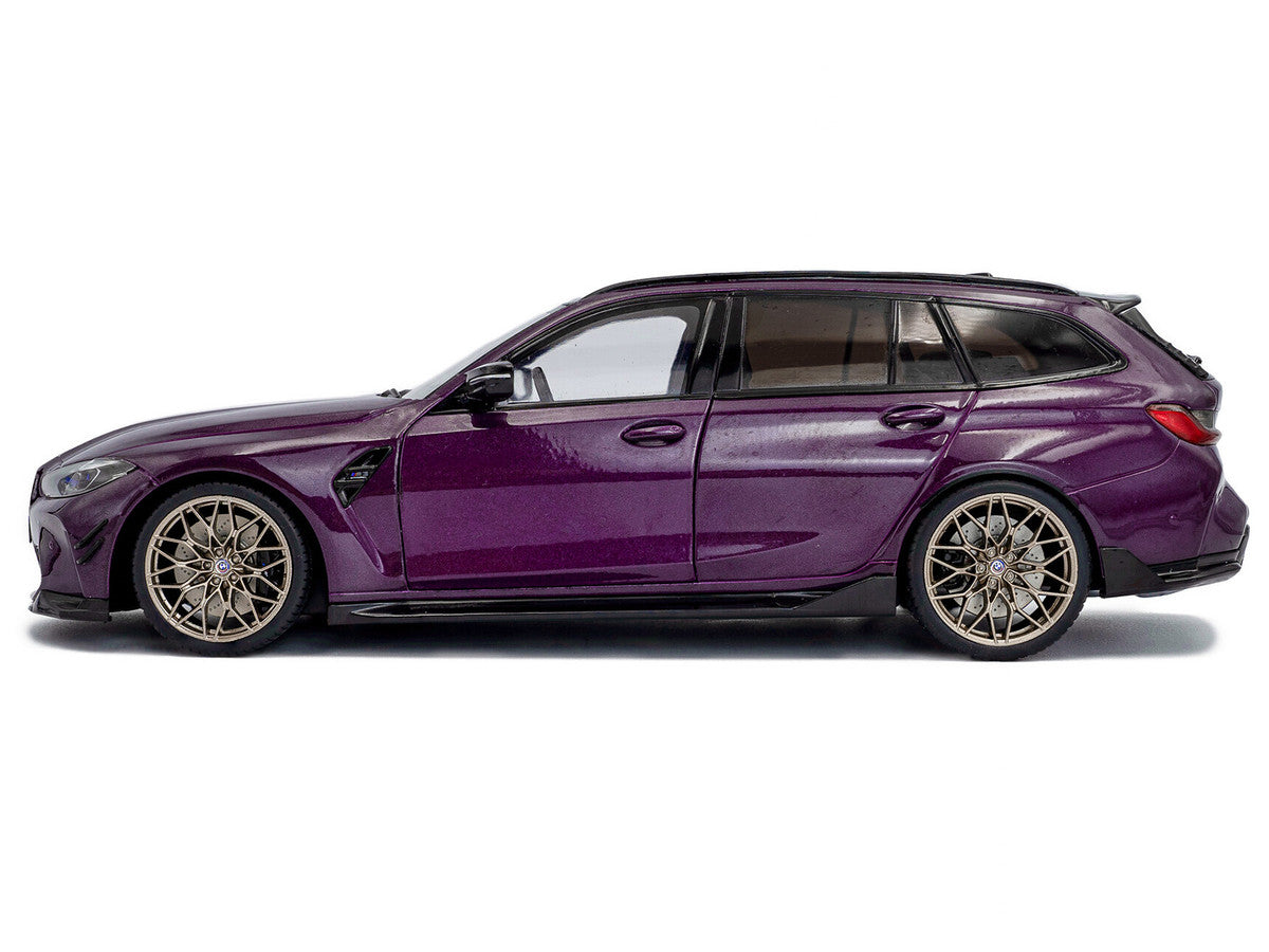 2024 BMW M3 Competition M xDrive Touring Twilight Purple Pearl Metallic with Black Top 1/18 Diecast Model Car by Solido LuxuryLifeWay Online Store