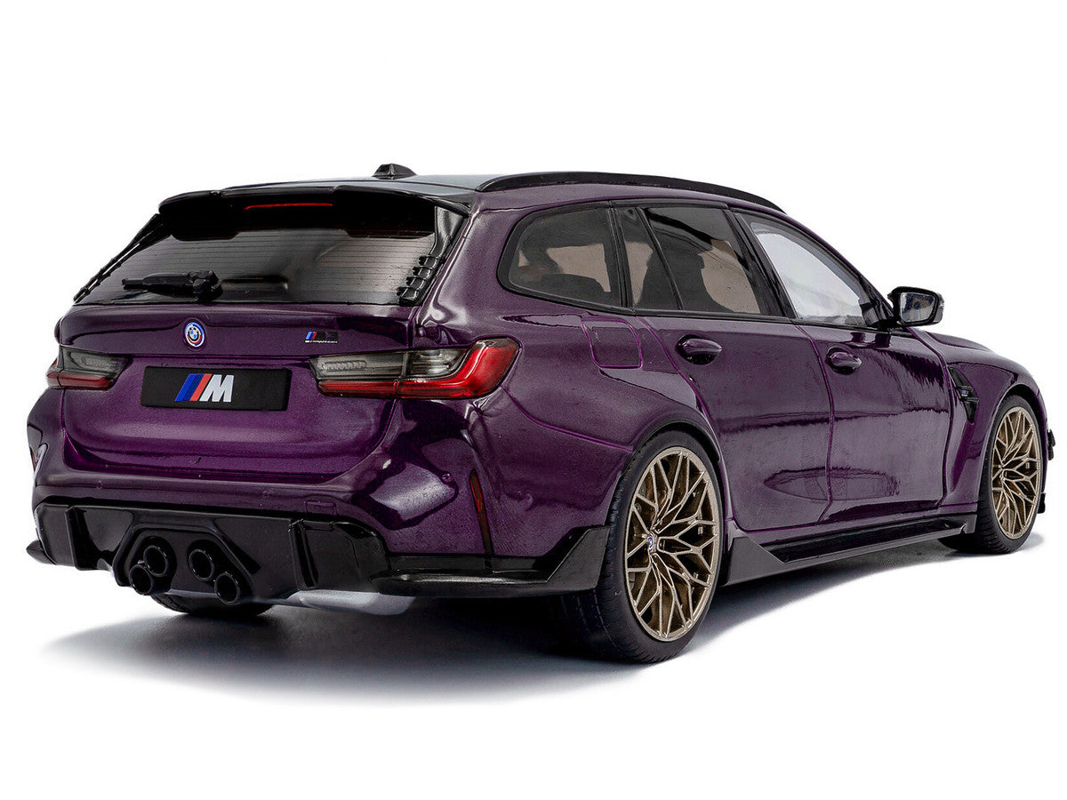 2024 BMW M3 Competition M xDrive Touring Twilight Purple Pearl Metallic with Black Top 1/18 Diecast Model Car by Solido LuxuryLifeWay Online Store