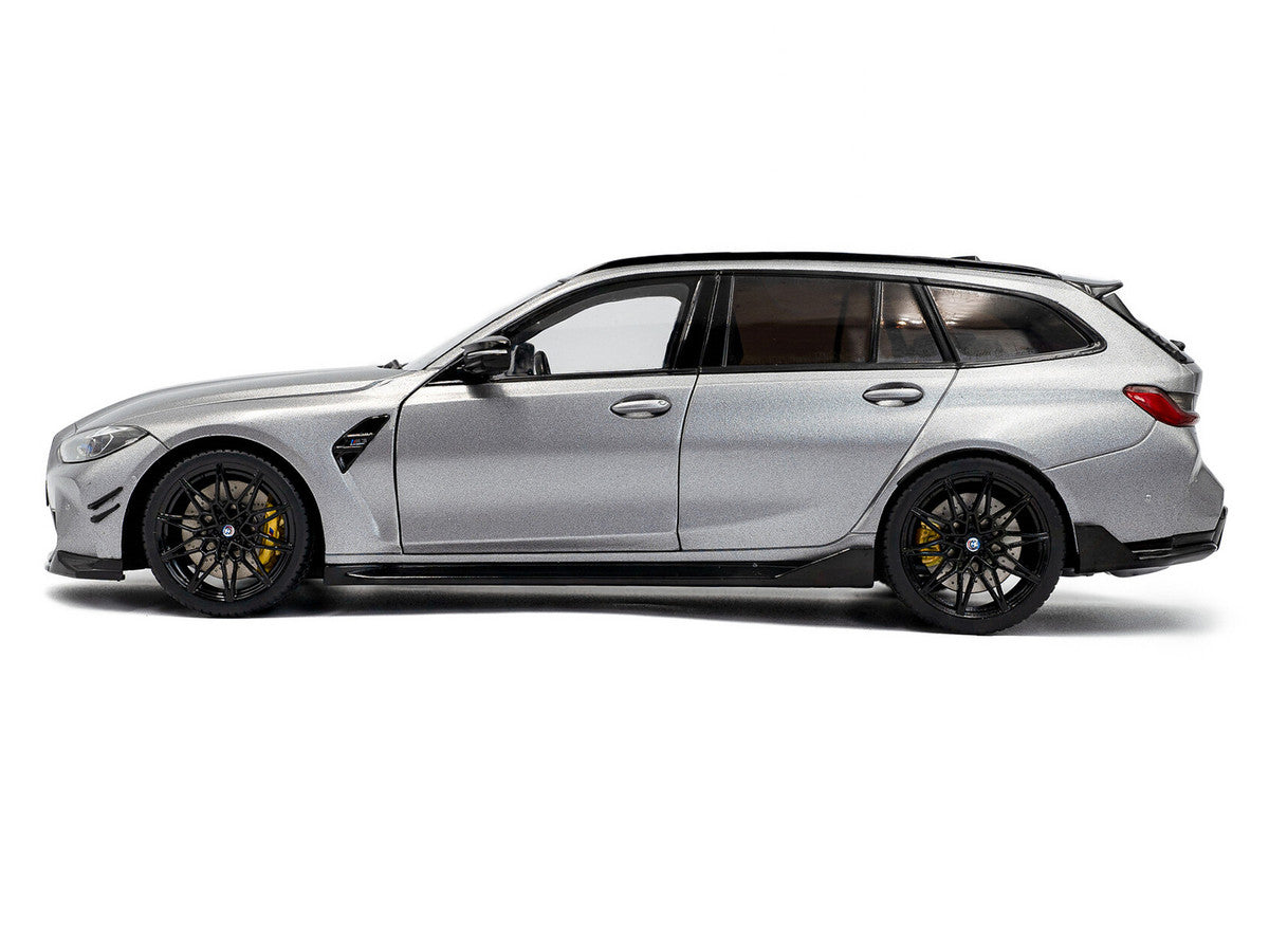 2024 BMW M3 Competition M xDrive Touring Frozen Pure Gray Metallic with Black Top 1/18 Diecast Model Car by Solido LuxuryLifeWay Online Store