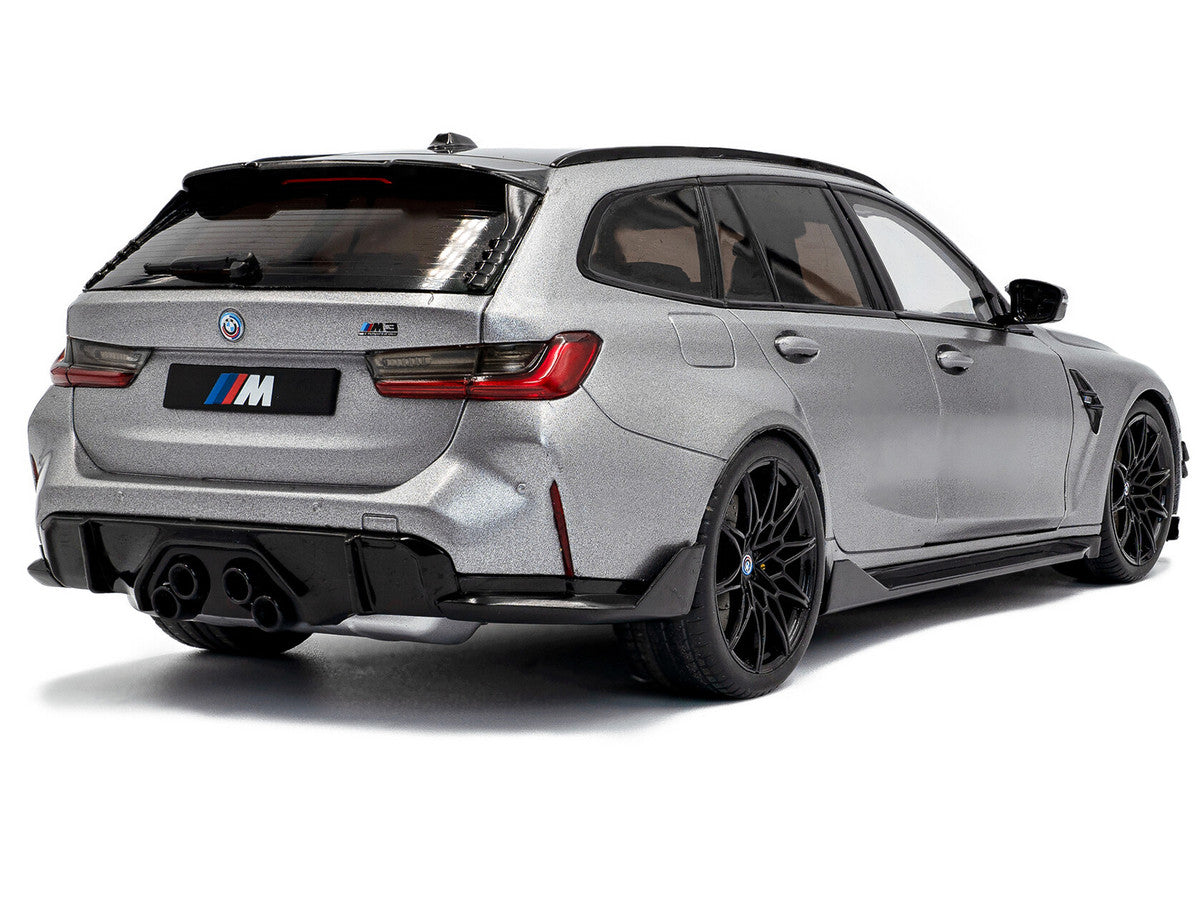 2024 BMW M3 Competition M xDrive Touring Frozen Pure Gray Metallic with Black Top 1/18 Diecast Model Car by Solido LuxuryLifeWay Online Store