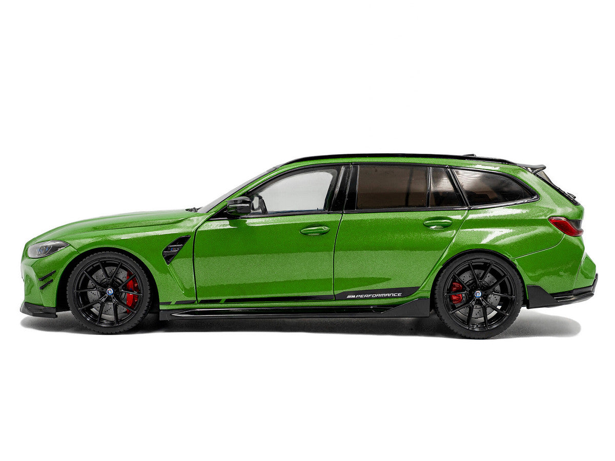 2024 BMW M3 Competition M xDrive Touring Green Metallic with Black Top 1/18 Diecast Model Car by Solido LuxuryLifeWay Online Store