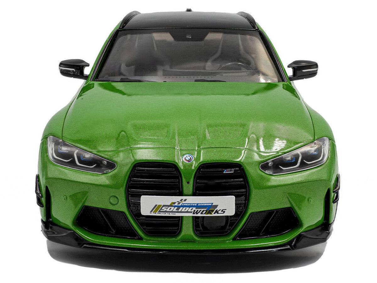 2024 BMW M3 Competition M xDrive Touring Green Metallic with Black Top 1/18 Diecast Model Car by Solido LuxuryLifeWay Online Store