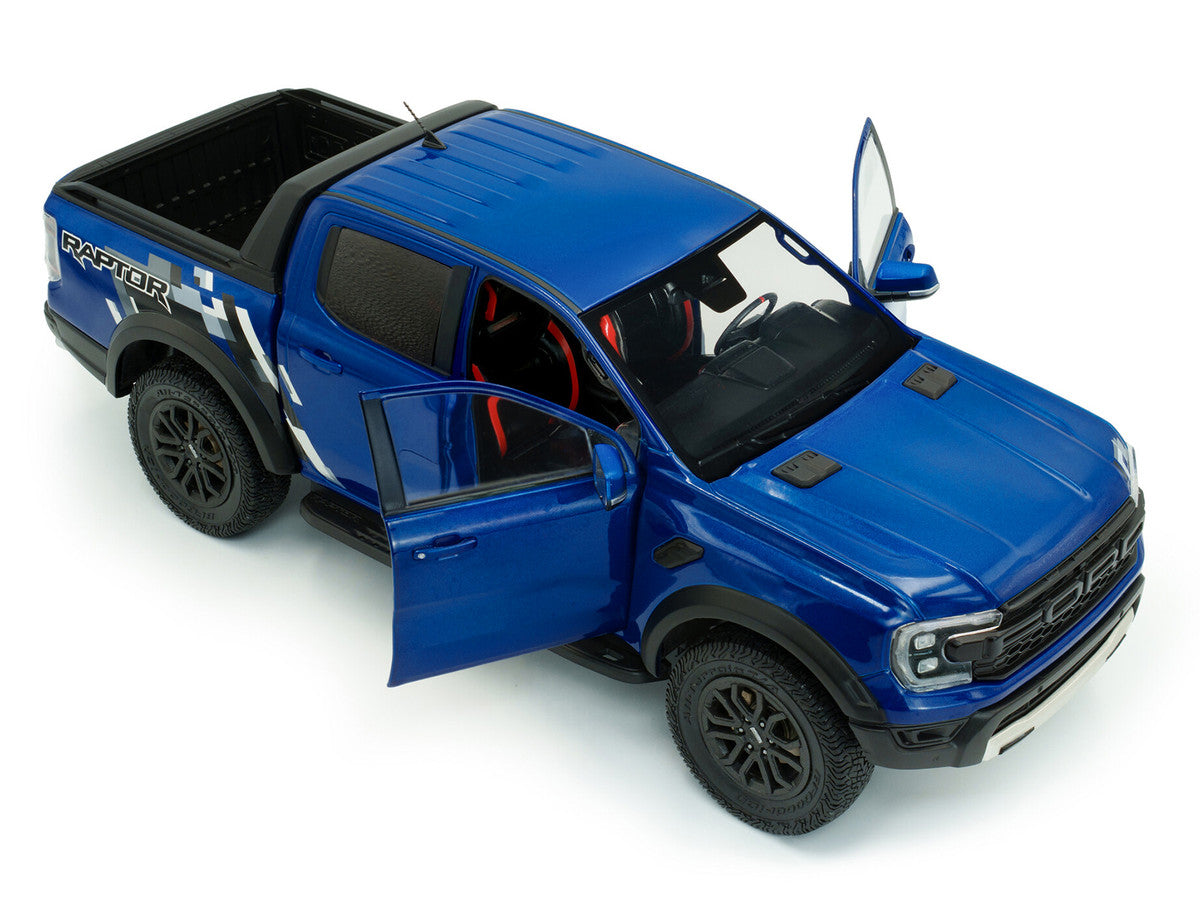 2024 Ford Ranger Raptor Pickup Truck Blue Lightning Metallic 1/18 Diecast Model Car by Solido LuxuryLifeWay Online Store