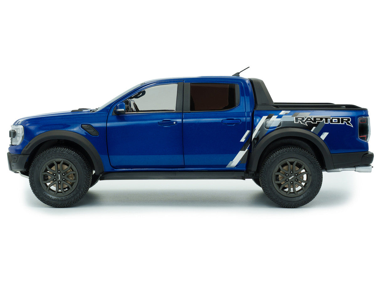 2024 Ford Ranger Raptor Pickup Truck Blue Lightning Metallic 1/18 Diecast Model Car by Solido LuxuryLifeWay Online Store