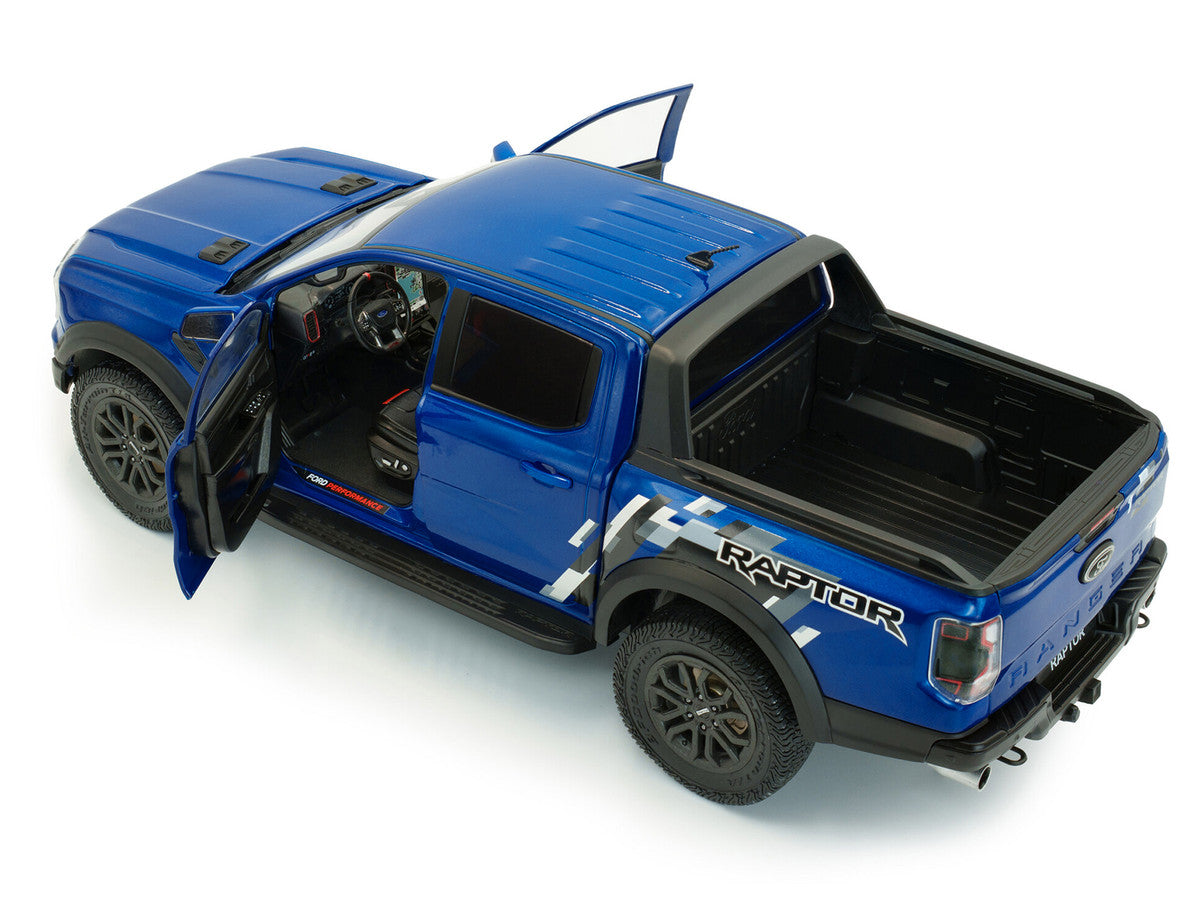 2024 Ford Ranger Raptor Pickup Truck Blue Lightning Metallic 1/18 Diecast Model Car by Solido LuxuryLifeWay Online Store