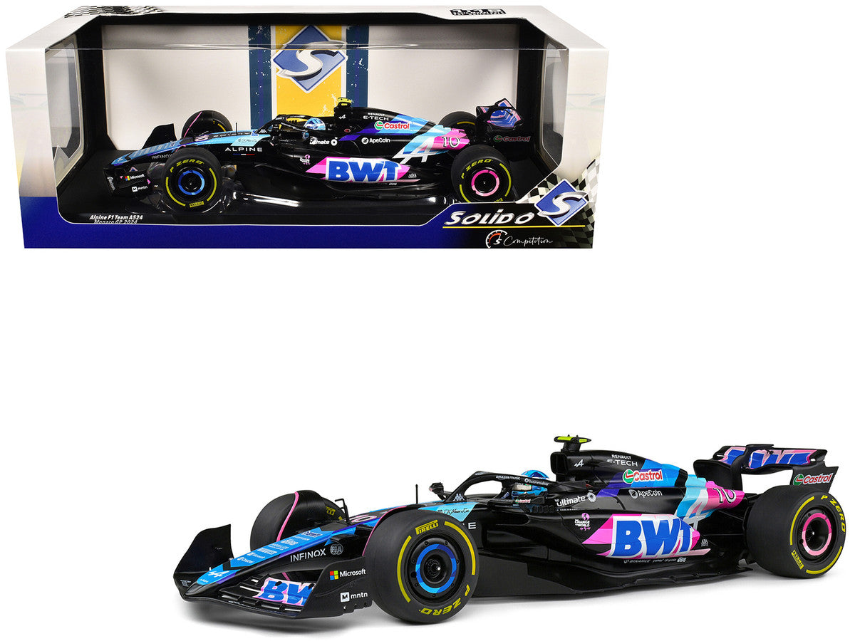Alpine A524 #10 Pierre Gasly "BWT" Formula One F1 Monaco GP (2024) "Competition" Series 1/18 Diecast Model Car by Solido LuxuryLifeWay Online Store
