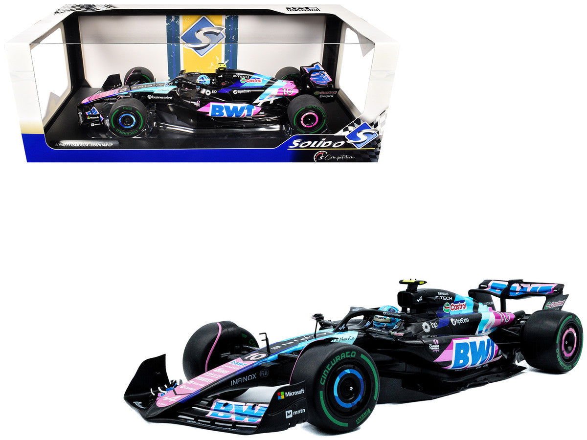 Alpine A524 #10 Pierre Gasly "BWT" 3rd Place Formula One F1 "Sao Paulo GP" (2024) "Competition" Series 1/18 Diecast Model Car by Solido LuxuryLifeWay Online Store