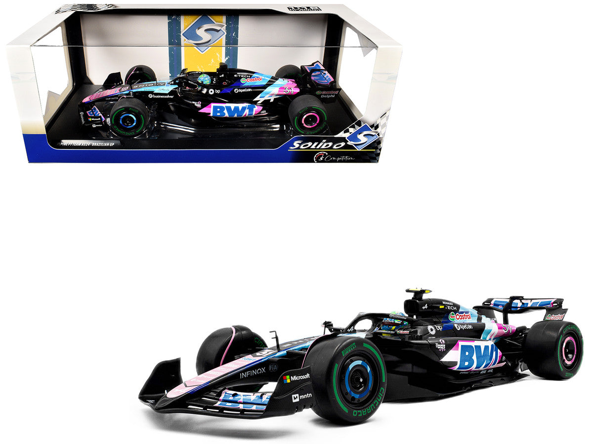 Alpine A524 #31 Esteban Ocon "BWT" 2nd Place F1 "Sao Paulo GP" (2024) "Competition" Series 1/18 Diecast Model Car by Solido LuxuryLifeWay Online Store