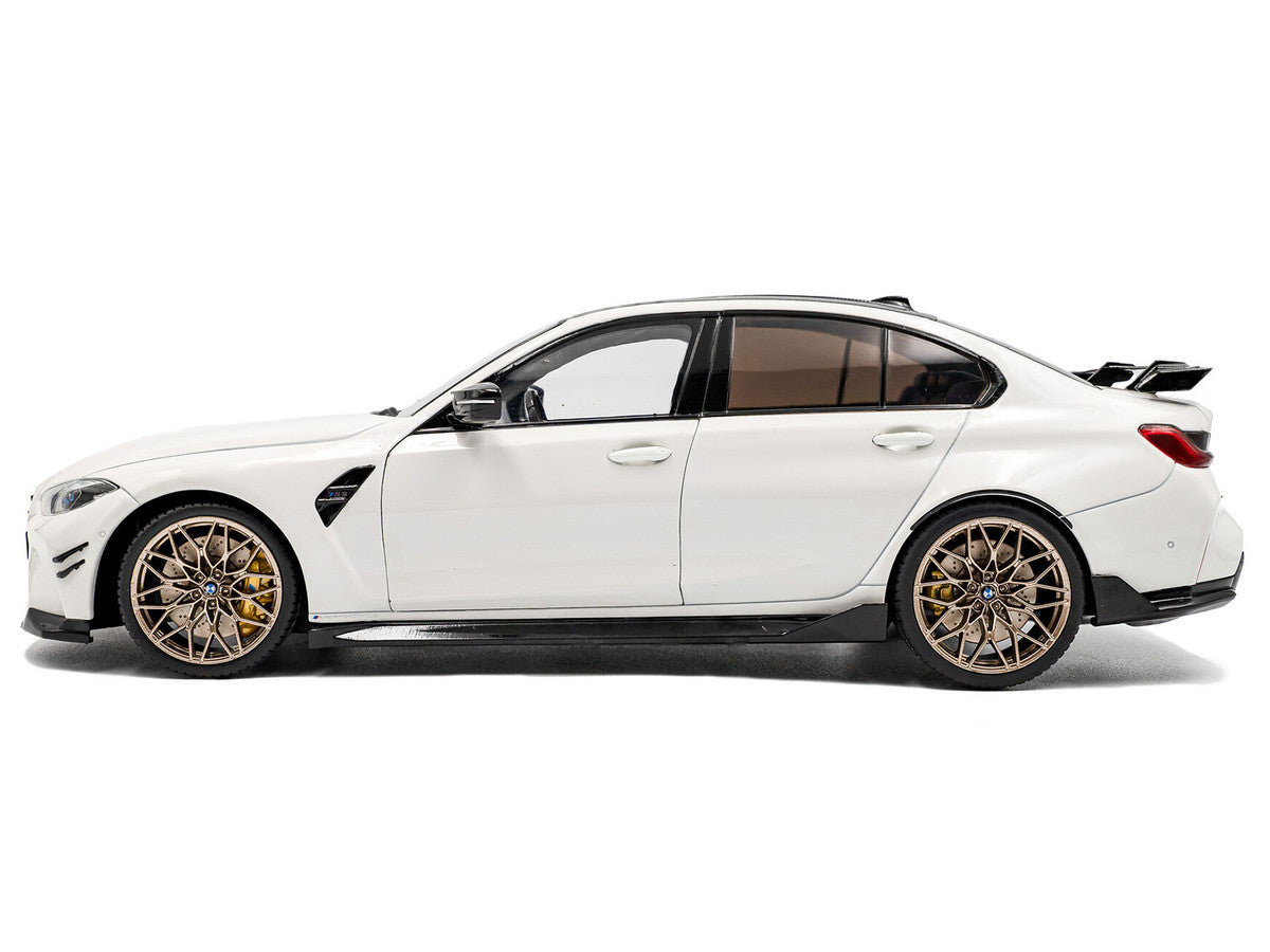 2024 BMW M3 Competition Alpine White with Carbon Top 1/18 Diecast Model Car by Solido LuxuryLifeWay Online Store