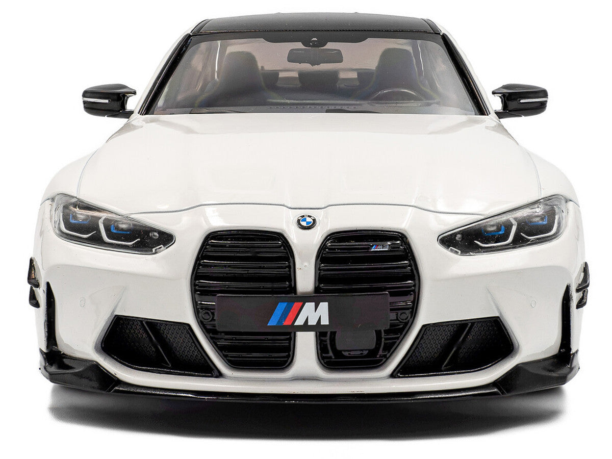 2024 BMW M3 Competition Alpine White with Carbon Top 1/18 Diecast Model Car by Solido LuxuryLifeWay Online Store