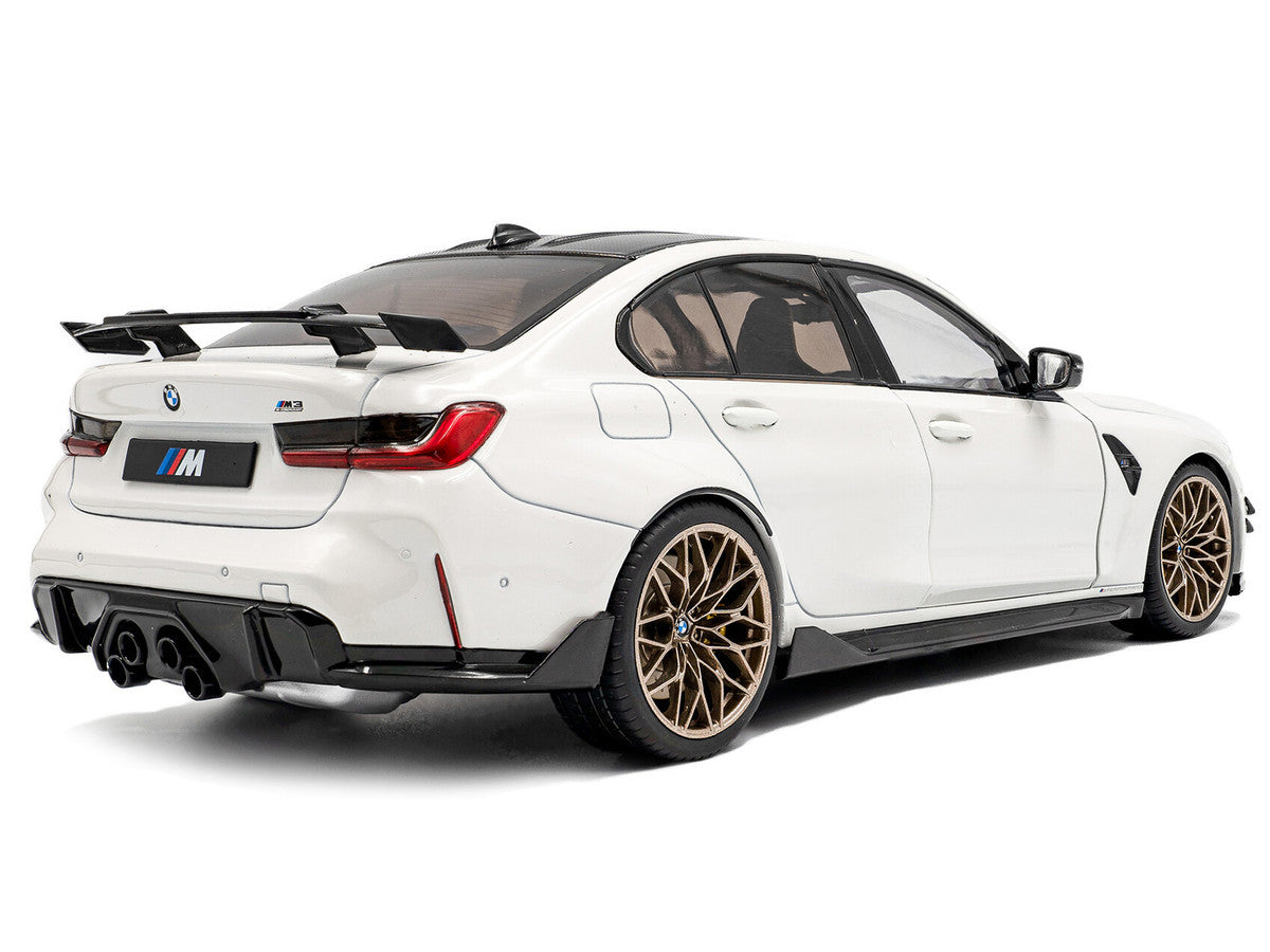 2024 BMW M3 Competition Alpine White with Carbon Top 1/18 Diecast Model Car by Solido LuxuryLifeWay Online Store