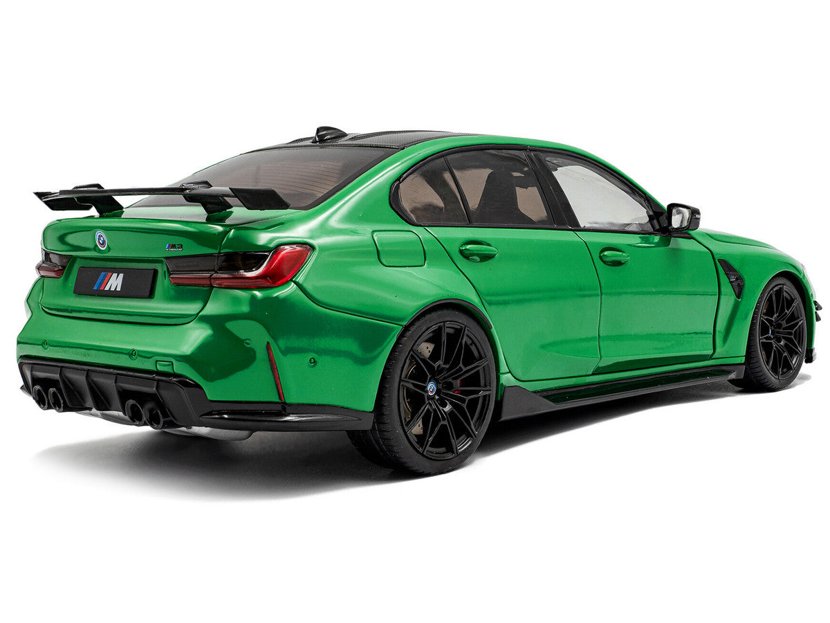 2024 BMW M3 Competition Signal Green with Carbon Top 1/18 Diecast Model Car by Solido LuxuryLifeWay Online Store