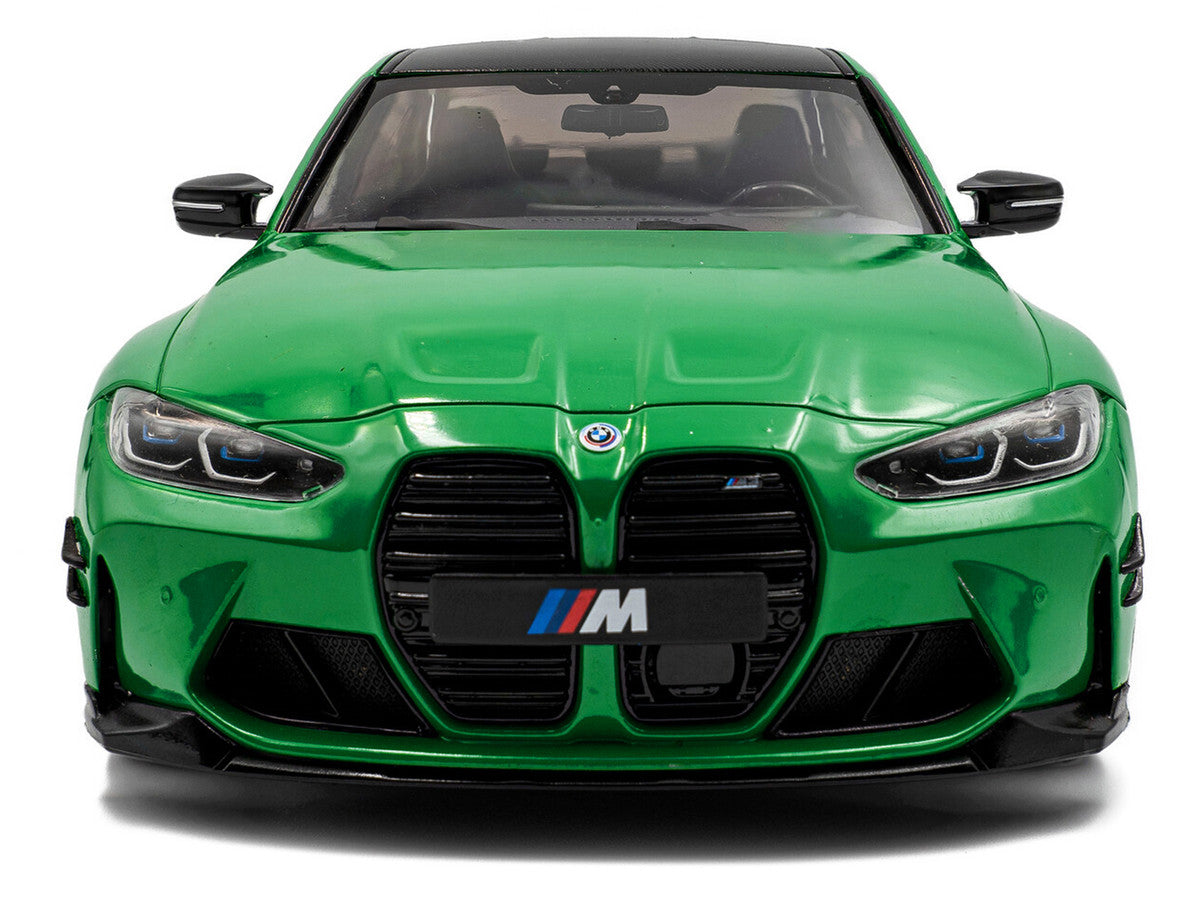 2024 BMW M3 Competition Signal Green with Carbon Top 1/18 Diecast Model Car by Solido LuxuryLifeWay Online Store