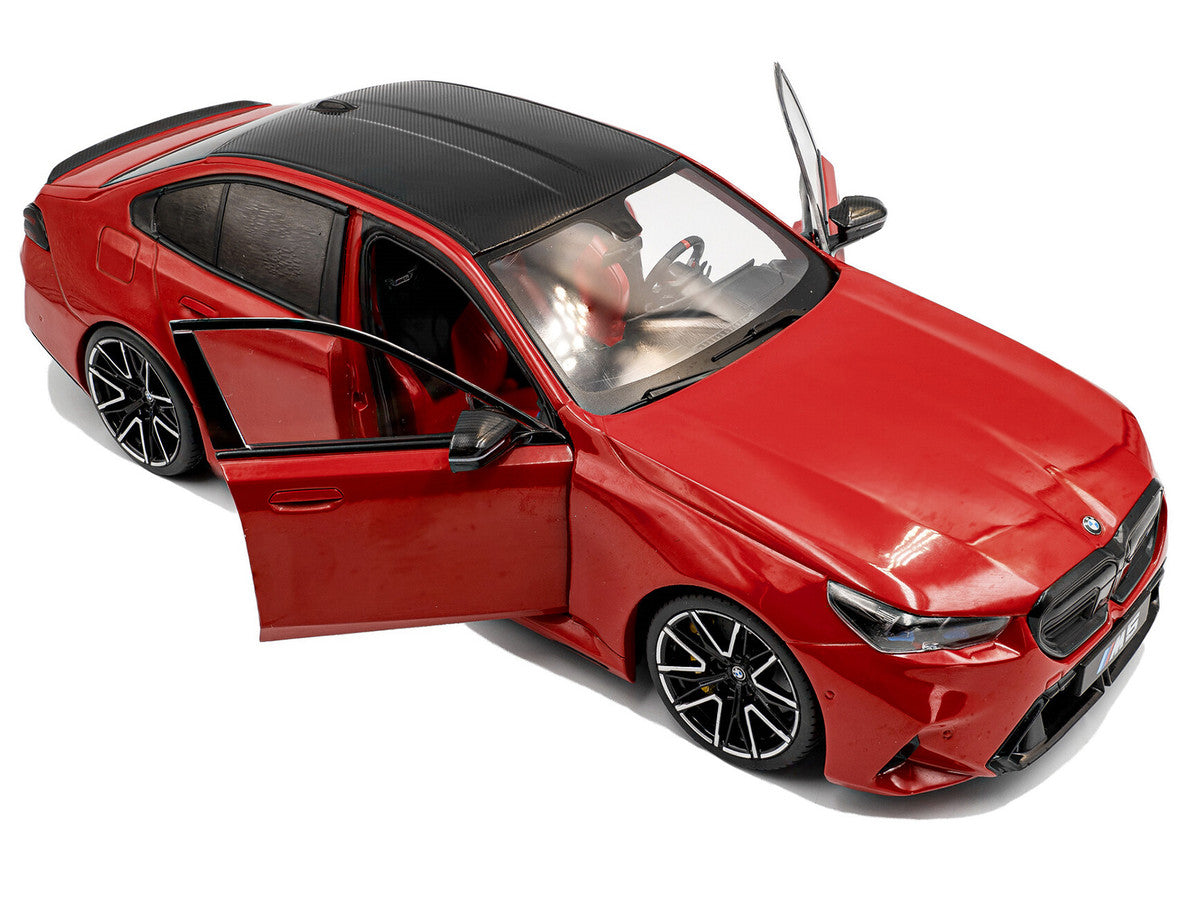 2025 BMW M5 Fire Red with Black Top 1/18 Diecast Model Car by Solido LuxuryLifeWay Online Store