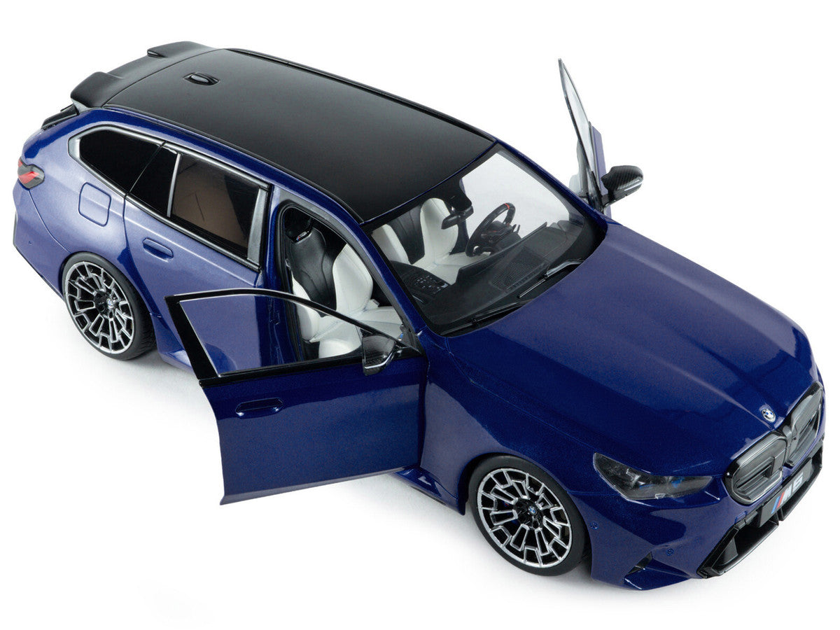2025 BMW M5 Touring Marina Bay Blue Metallic with Black Top 1/18 Diecast Model Car by Solido LuxuryLifeWay Online Store