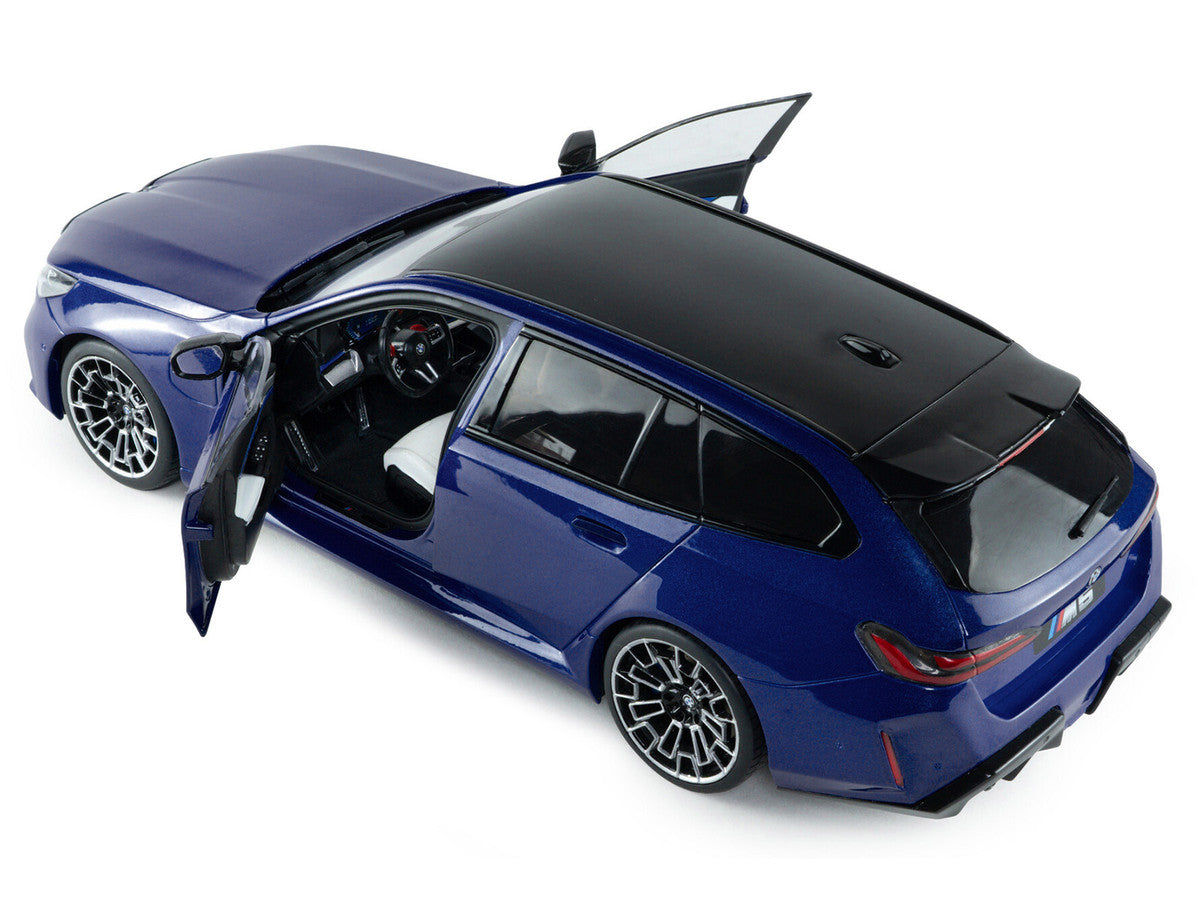 2025 BMW M5 Touring Marina Bay Blue Metallic with Black Top 1/18 Diecast Model Car by Solido LuxuryLifeWay Online Store