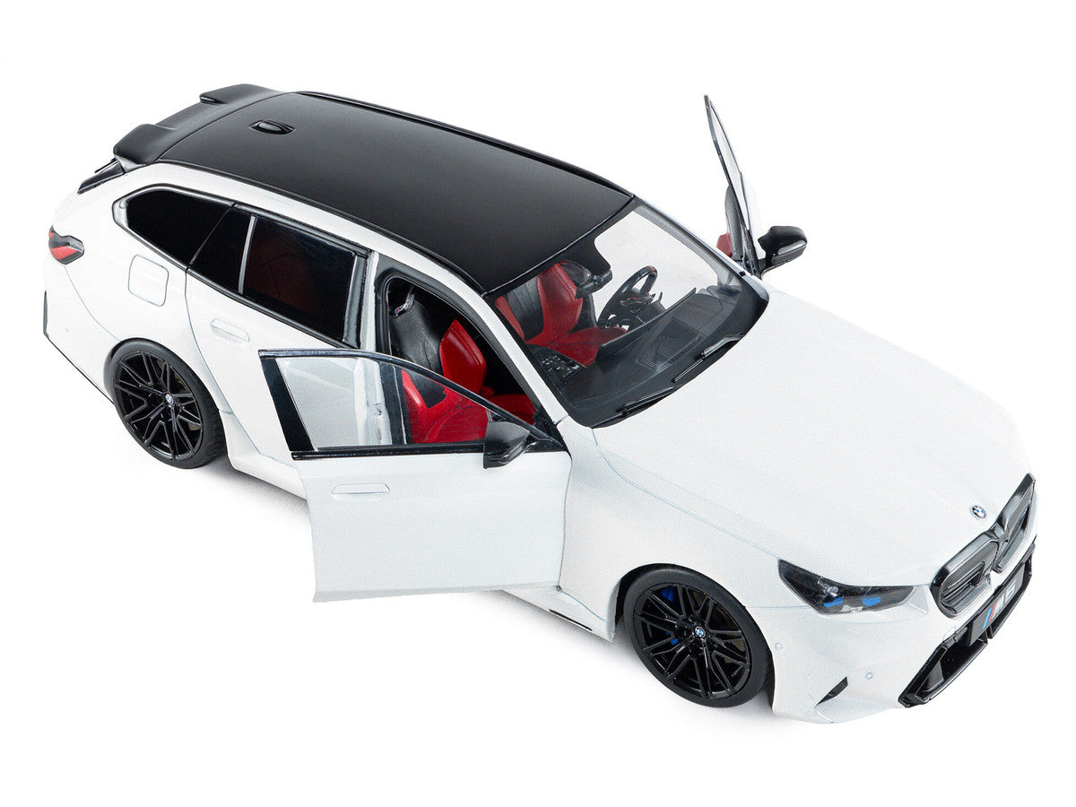 2025 BMW M5 Touring Alpine White with Black Top 1/18 Diecast Model Car by Solido LuxuryLifeWay Online Store