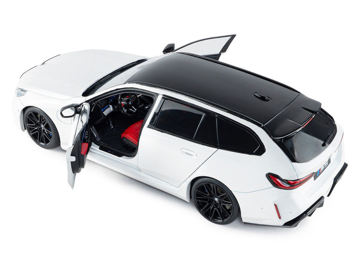 2025 BMW M5 Touring Alpine White with Black Top 1/18 Diecast Model Car by Solido LuxuryLifeWay Online Store