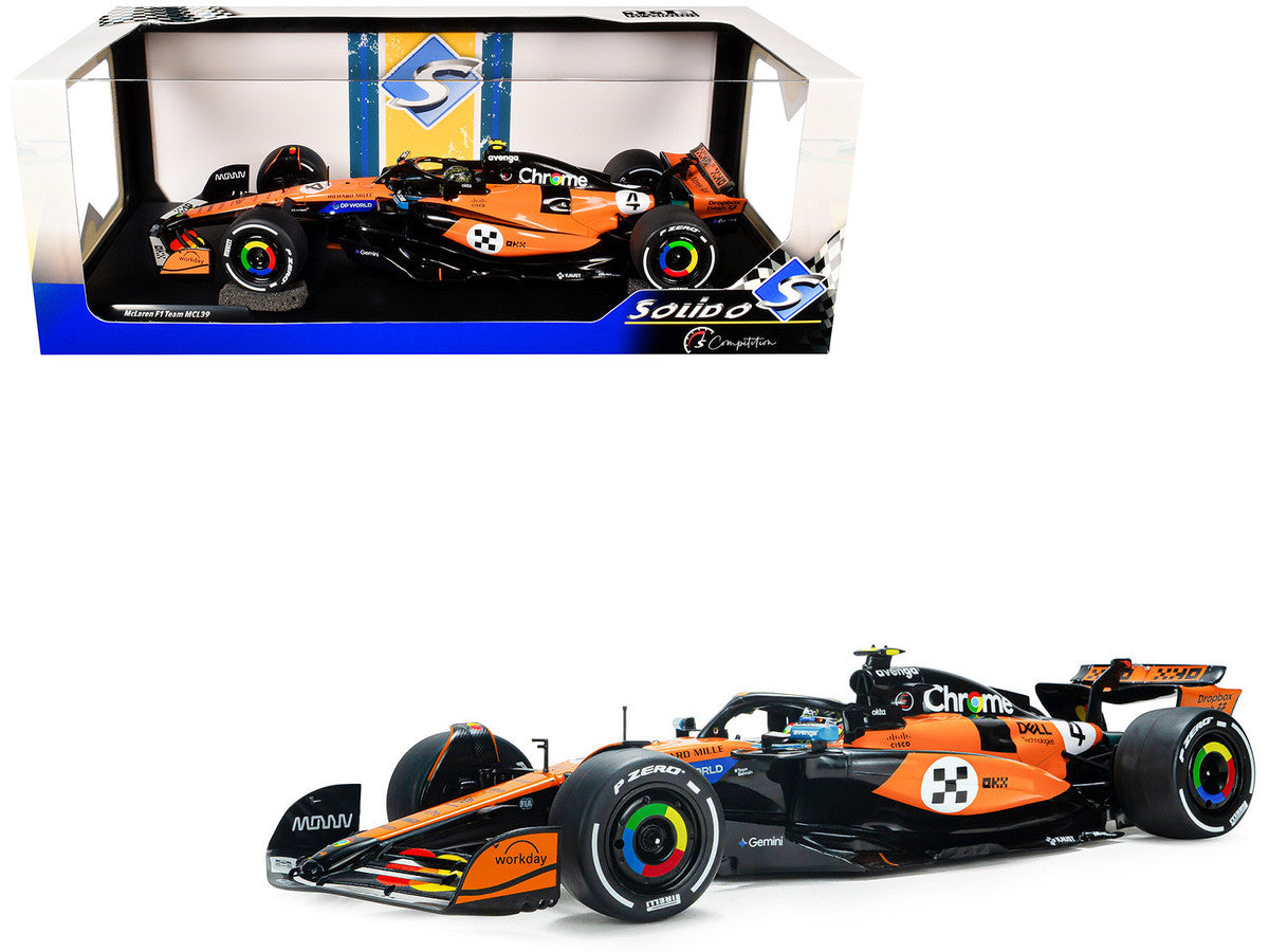 McLaren MCL39 #4 Lando Norris "OKX" Winner Formula One F1 "Monaco GP" (2025) "Competition" Series 1/18 Diecast Model Car by Solido LuxuryLifeWay Online Store