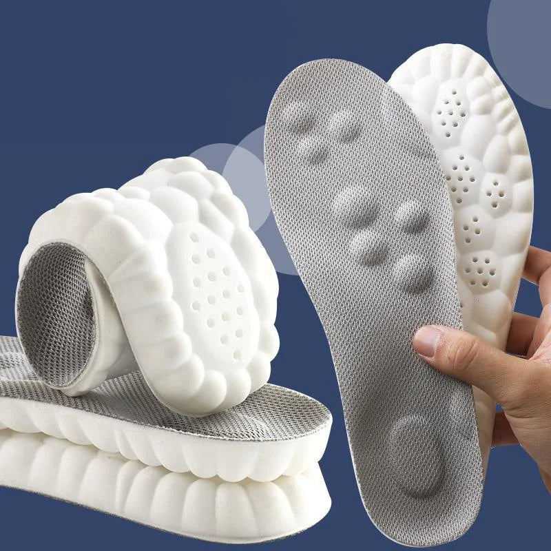 Latex Sport Insoles High Elasticity Soft Shoe Pads Arch Support Orthotic Insoles Breathable Deodorant Shock Absorption Cushion LadyShow.Store