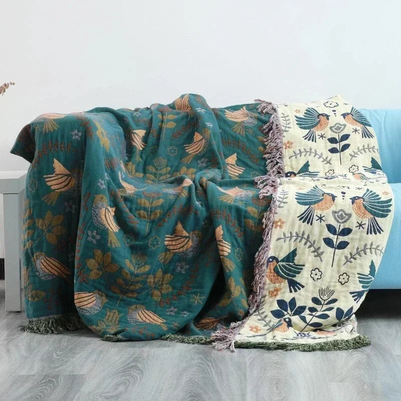 Nordic Throw Blanket For Beds Cotton Double Sided Sofa Cover Sofa Cushion Soft Blanket Leisure Bedspread Four Seasons Thin Quilt Pi-Mart