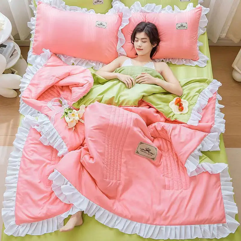 Summer Quilted Blanket Comforter Duvet Cover for Single Double Bed Air Condition Quilt Student Car Kids Adult Bed Cover Bedding Pi-Mart