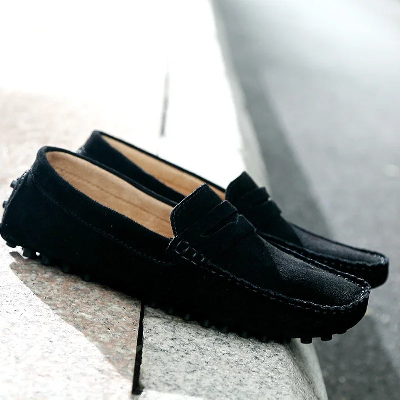 Men Casual Shoes Fashion Men Shoes Handmade Suede Genuine Leather Mens Loafers Moccasins Slip On Men's Flats Male Driving Shoes Pi-Mart