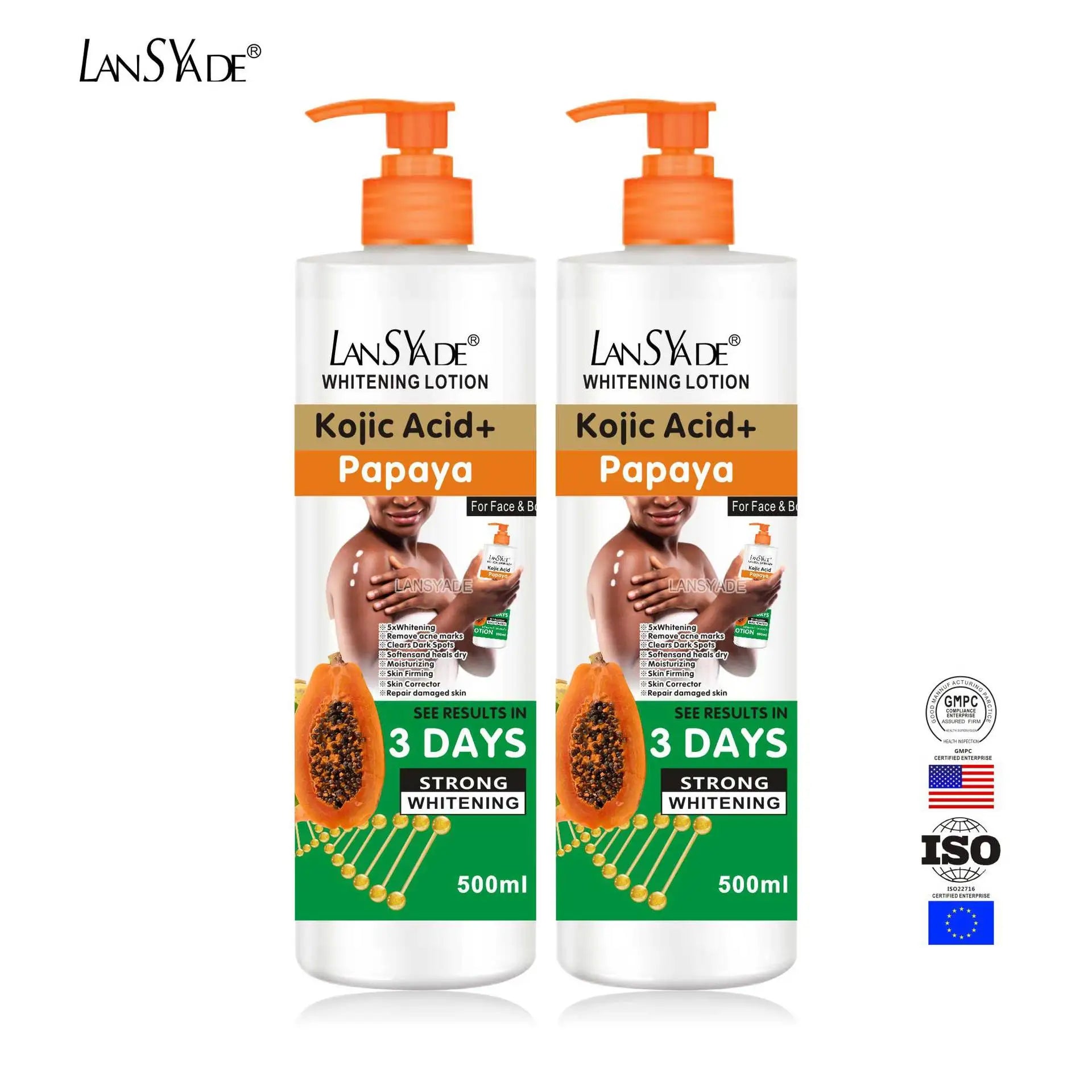 500ml Papaya Body Lotion Moisturizes The Body Skin Massage Essence, Making The Skin Smooth and Improving Roughness Pi-Mart