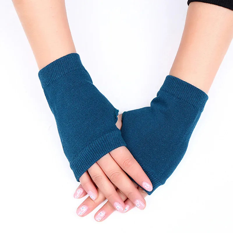 Women Stylish Hand Warmer Winter Gloves Arm Crochet Knitting Faux Wool Mitten Warm Fingerless Glove Twist Pattern Women Gloves Pi-Mart